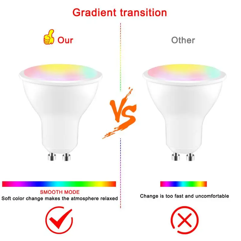 RGBW светодиодный лампы 8 Вт RGB GU10 Цвет изменение для создания нужной атмосферы)