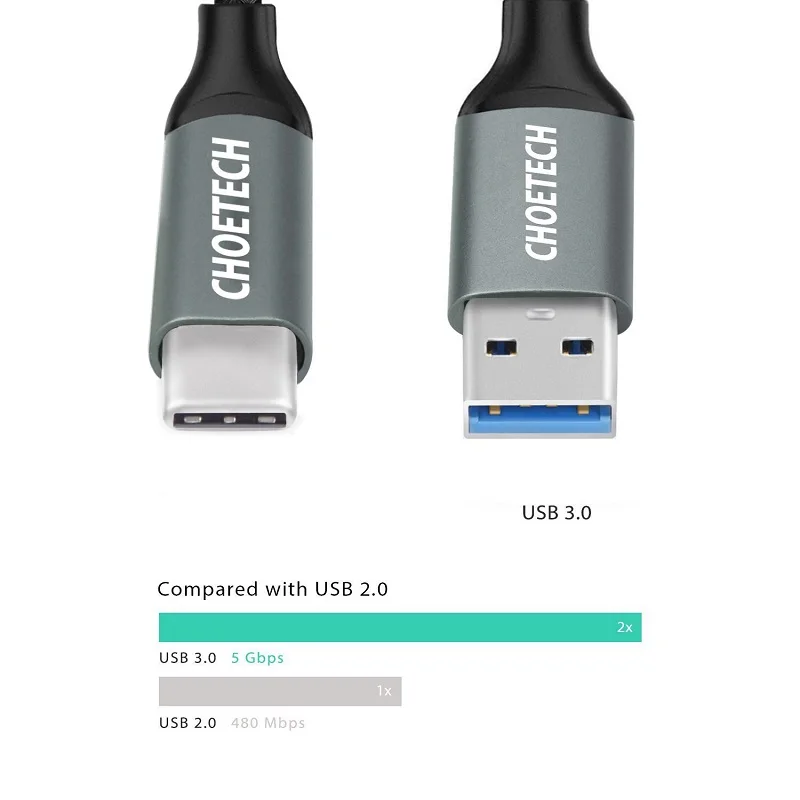 CHOETECH USB نوع C كابل نوع-C 1 M شحن سريع Usb 3.0 كابل لسامسونج غالاكسي S8 USB-C ل Xiaomi Mi5 الهاتف المحمول الكابلات