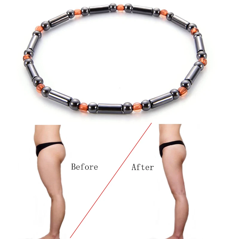 

New Acrylic Beads Magnetic Healthcare Weight Loss Slimming Anklets For Women Black Anklet Leg Bracelet Handmade Bohemian Jewelry