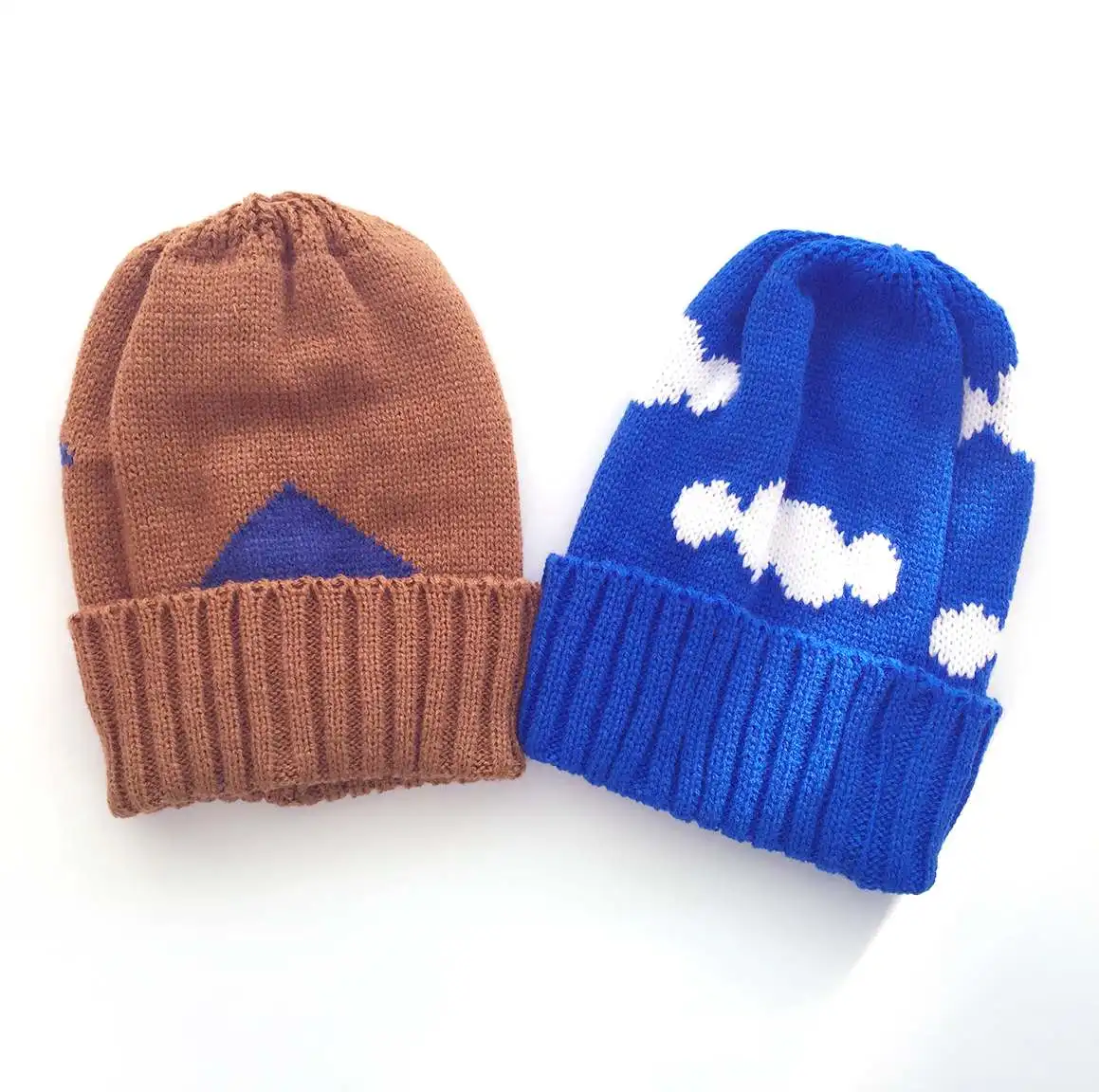 

1-6 yearsinter bobo clouds pattern kids knitted hat baby caps kids head wears cartoon baby boy caps baby girls clothes ropa bebe