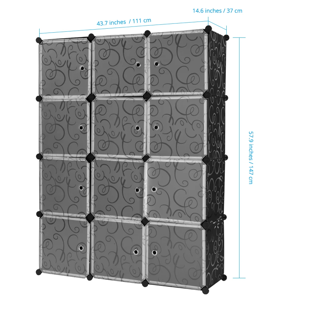 LANGRIA 12-gear фигурные узорчатые стеллажи шкаф для хранения Органайзер Многофункциональный Модульный Шкаф Гардероб Одежда