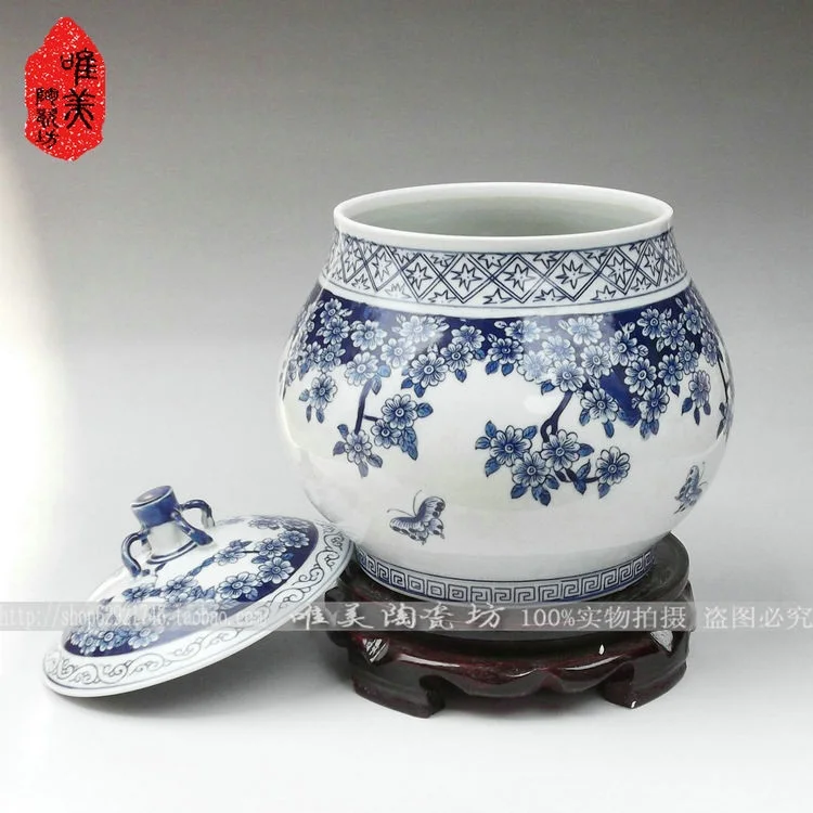 

Jingdezhen ceramics Five good big just blue and white porcelain blue butterfly