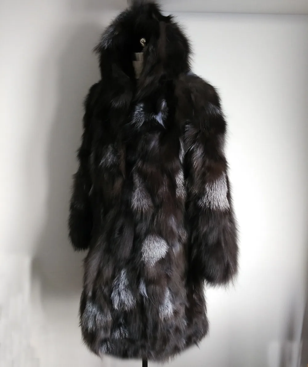Новое тонкое роскошное длинное пальто из натурального Лисьего меха, теплое супер индивидуальное пальто большого размера плюс из натурального меха, опт и розница, меховое пальто DSR15