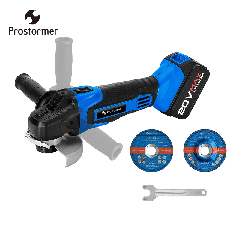 

Prostormer Cordless Angle Grinder 20V Lithium-Ion Grinding machine Electric grinder 4000mAh Angle Grinder grinding Power Tools
