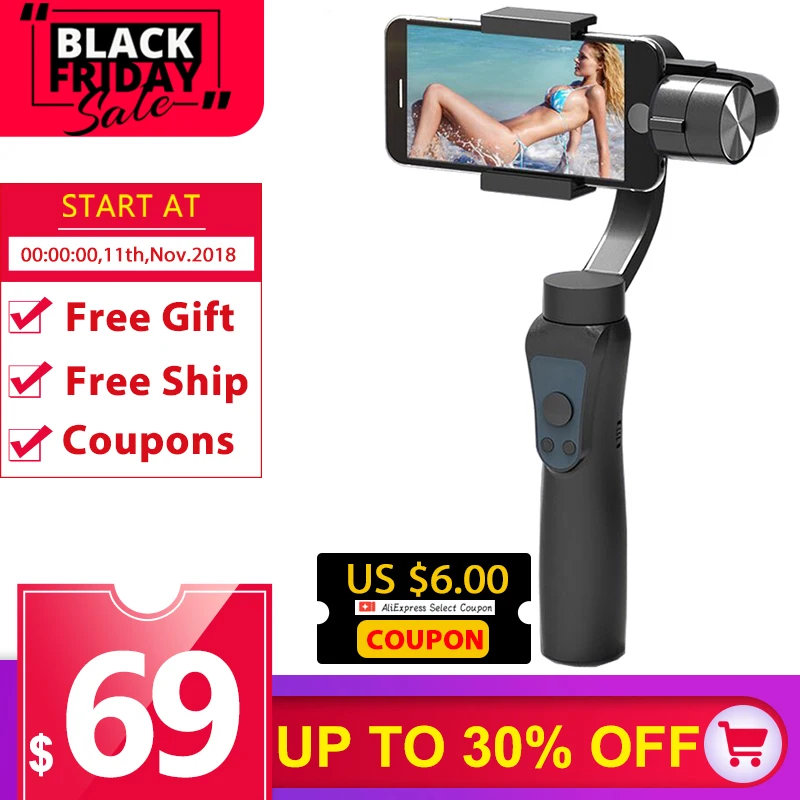 

S5 Smooth Gimbal 3-Axis Handheld Gimbal Portable Stabilizer for iPhone Xiaomi 8 Samsung S9 S8 S7 Smartphone Gopro PK DJI Osmo 2
