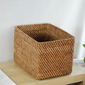 

Rectangular storage baskets Storage basket of imported natural rattan basket Storage Box NEW