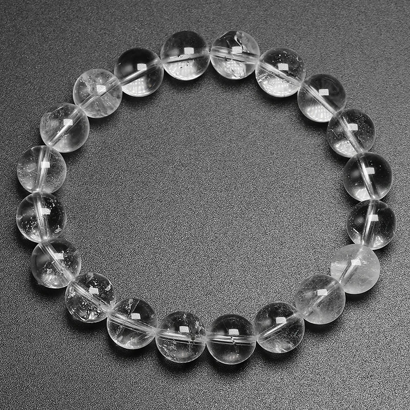 Естественные белые прозрачные Камни кварца камень круглые бусины ручной работы эластичный для женщин мужчин браслет Исцеление энергии подарок ювелирные изделия - Цвет камня: Beads 10mm