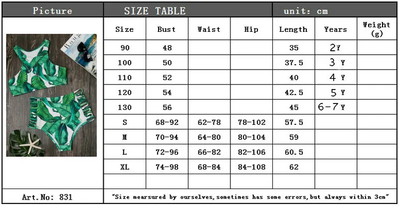 2018 Summer Family Matching Swimwear Mother Daughter Women Leaf Green Kid Bikini Bathing Swimsuit Mother Girl Swimming Clothing (10)