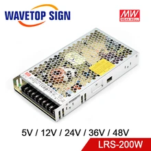 Meanwell-fuente de alimentación conmutada de salida única, LRS-200, 5V, 12V, 24V, 36V, 48V, 200W, MW Original, marca de Taiwán, LRS-200-24