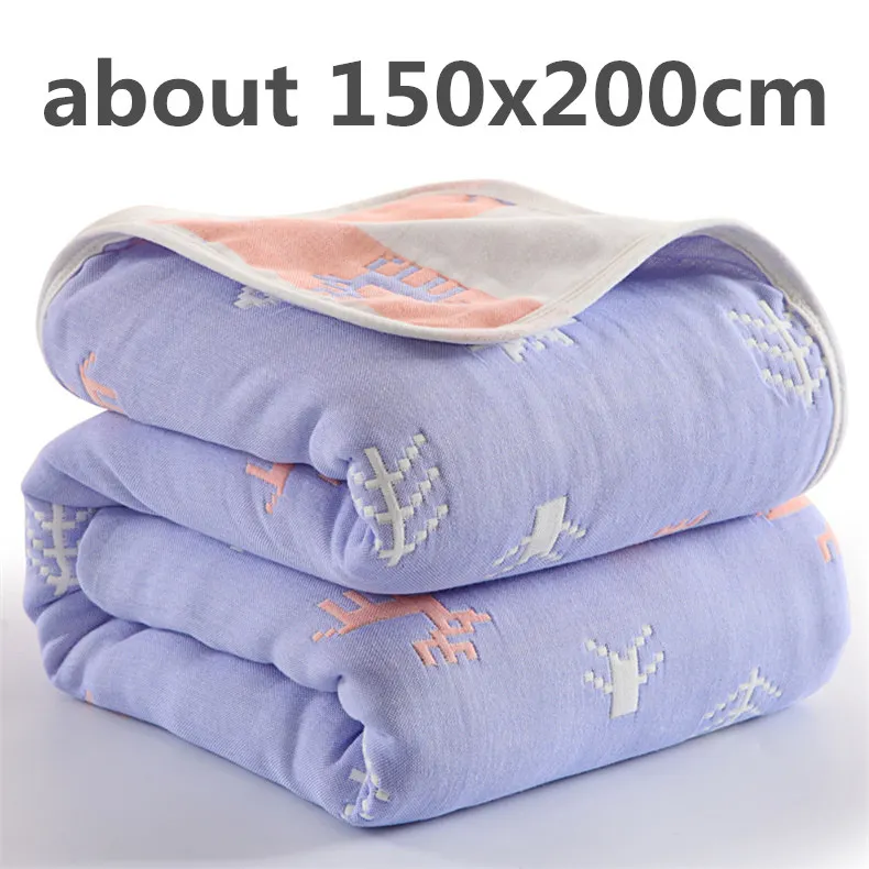 Детское одеяло хлопок детское постельное белье детские обложки квилт для софы 6 слоев муслина пеленать для младенцев Дети игровое одеяло 120*150 см - Цвет: Deer 150x200cm