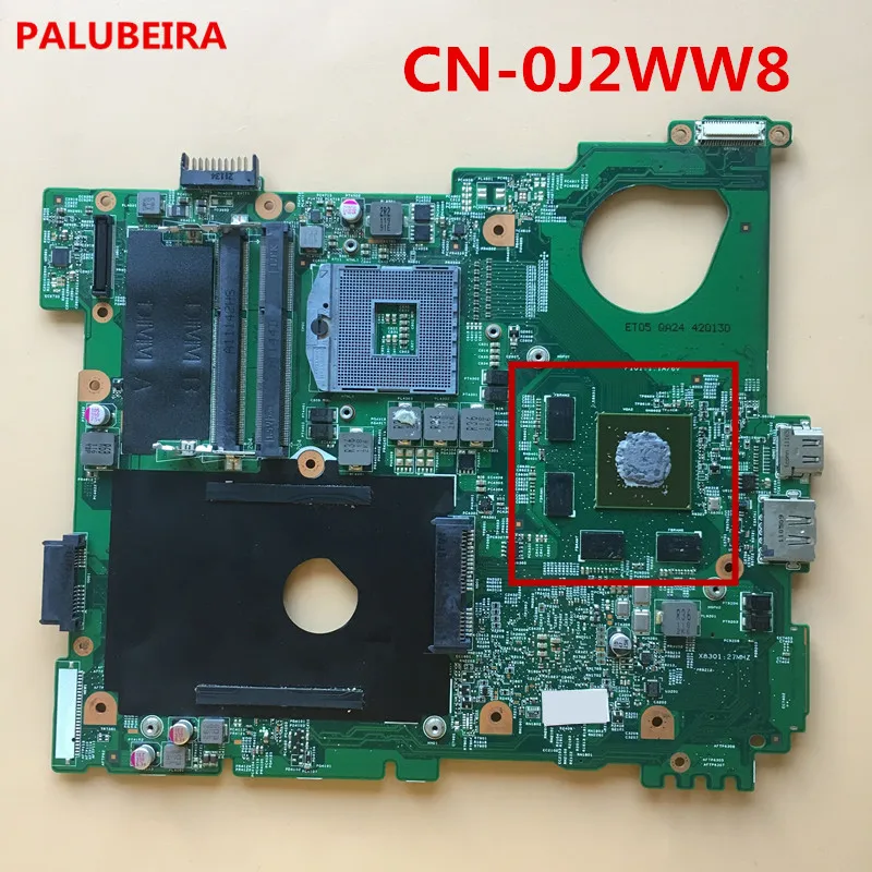 

PALUBEIRA High quality For DELL INSPIRON N5110 Laptop motherboard CN-0J2WW8 0J2WW8 GT525 100% tested fully fast ship