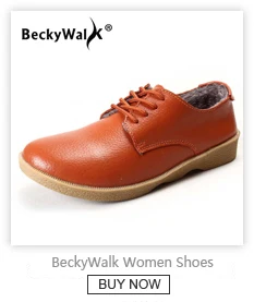 BeckyWalk/сезон осень-зима; зимние сапоги из натуральной кожи; женская обувь с круглым носком; повседневные женские ботильоны; мокасины; Botas Mujer; WSH3069