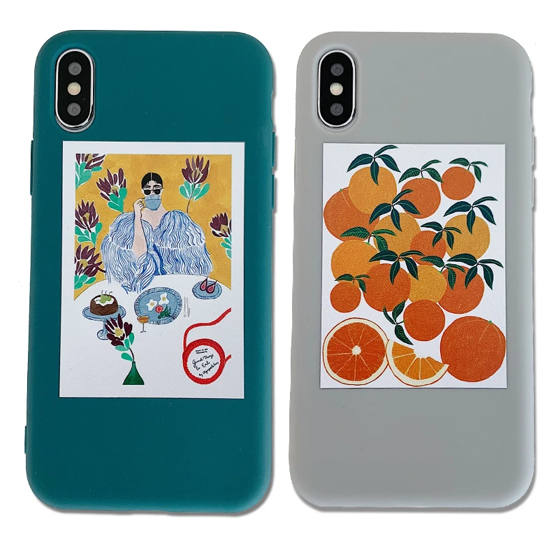 

LACK Cute Cartoon pattern illustration Case For iphone XS Max XR X XS Couples Clear Soft TPU Back Cover For iphone6 6S 7 8Plus