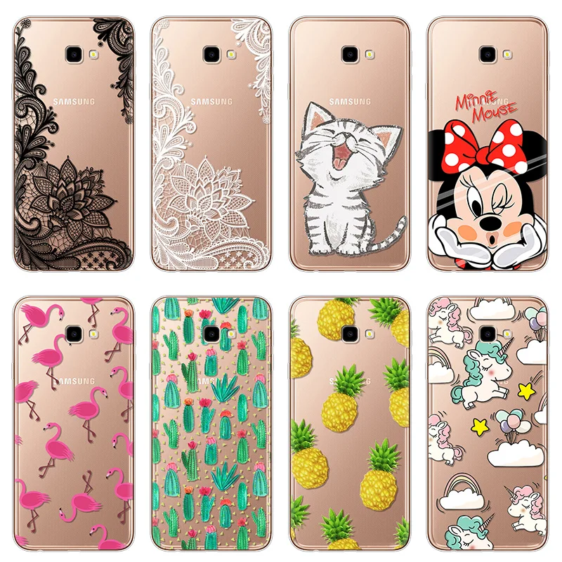 

Cartoon Flower Cat Unicorn Phone Soft TPU Cases For Samsung Galaxy J4 Plus J4Plus Case Silicon 6.0" Case Coques Fundas Cover