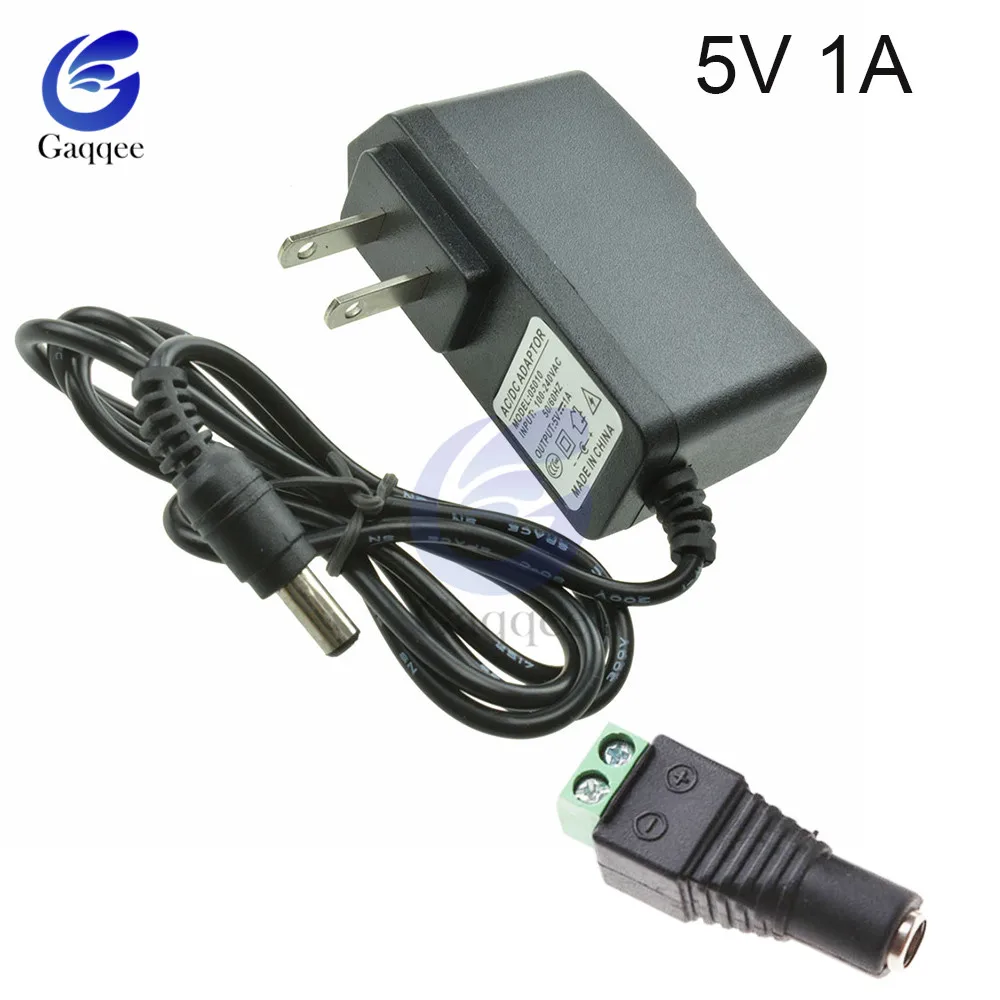 ЕС и США драйвер plug адаптер переменного тока 110V 220V DC/DC 12V 2A 5V 1A 5,5*2,1 мм светодиодный Питание+ femalе для Светодиодные ленты конвертер - Цвет: US 5V 1A