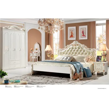 

0427 American style wood single antique bed set