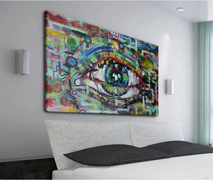 fashion contemporary abstract painting eyes art hand made modern