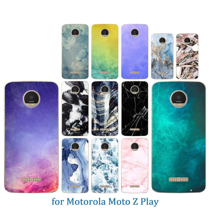 Phone Cases For Motorola Moto Z Play Flexible Color Stone Pattern Transparent Shell for X 4 XT 1635-03 XT1635 Mo Back Cover |