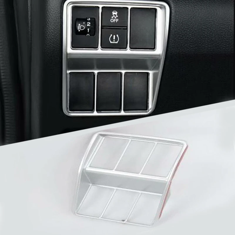 

For Honda CRV CR-V 2017 2018 Interior ABS Chrome Headlight Adjustment Button Frame Modification Cover Trim