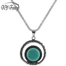 

XY Fancy Newest Fancy Style Necklace Personality Retro Jewelry Blue Stone Studded Pendant Necklace for Women Girls 2017 ZK30