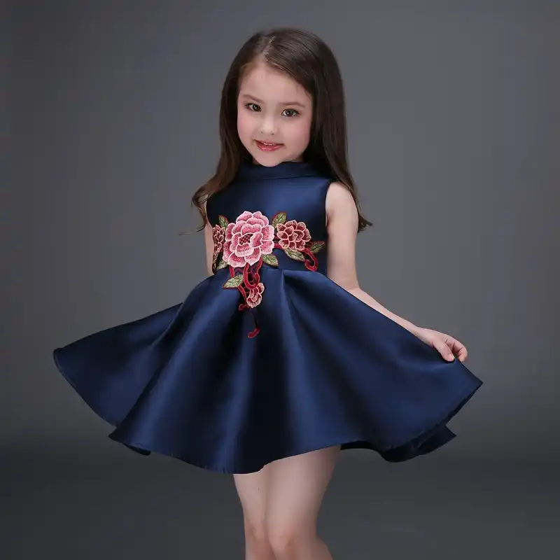 embroidered flower girl dress
