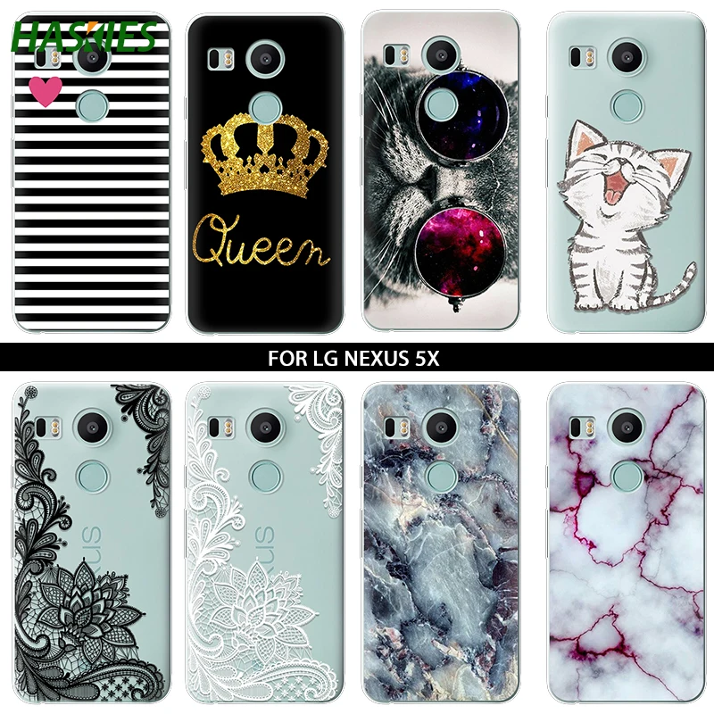 

Case for LG Nexus 5X Case Ultra Thin Soft TPU Rubber Transparent Clear Bags Back Cute Cartoon Print Cat Coque Silicone Cover