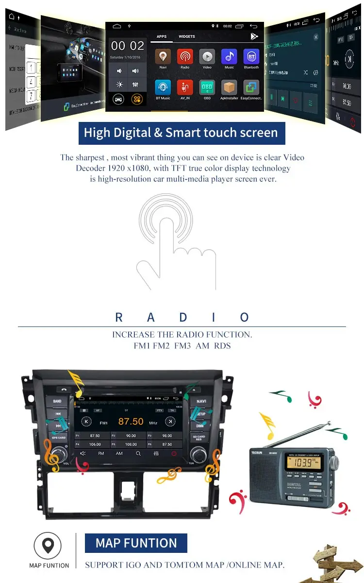 Sale LJHANG Android 8.1 Car DVD player FOR TOYOTA YARIS/VIOS 2014 Car Audio GPS Stereo Headunit Multimedia navigation Mirror-Link RDS 4