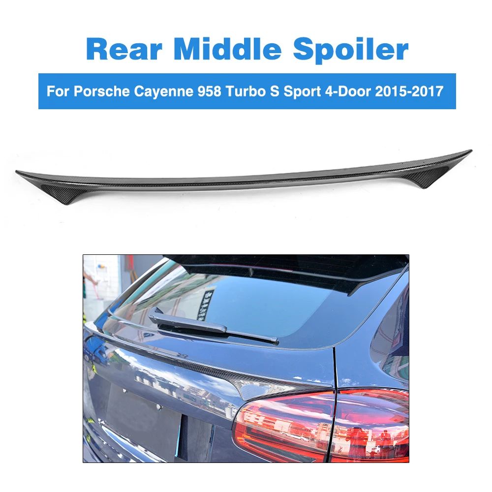 

Carbon Fiber Rear Middle Spoiler Wing for Porsche Cayenne 958 Turbo S Sport 4-Door 2015-2017 Trunk Trim Sticker Custom Spoiler