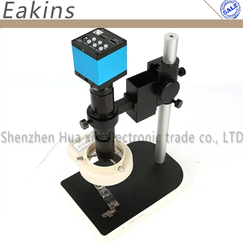 16MP Industrial Microscope Camera HDMI USB Outputs with 200X C-mount Lens 144 LED Light Microscopes for PCB BGA repair