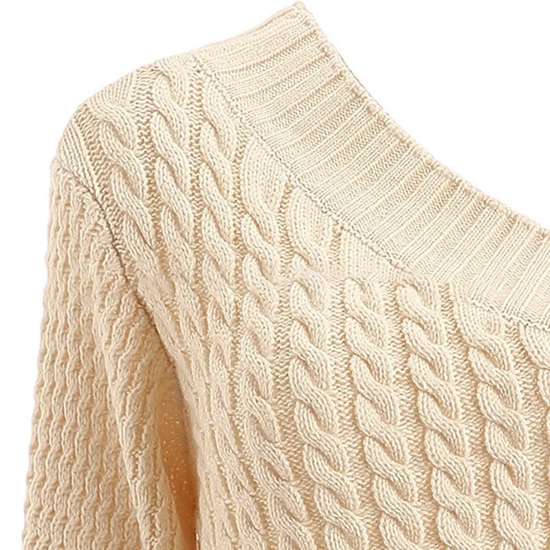 SISPELL весенний вязаный свитер для женщин с асимметричным воротником на одно плечо с длинным рукавом Пуловеры Топы женская модная одежда