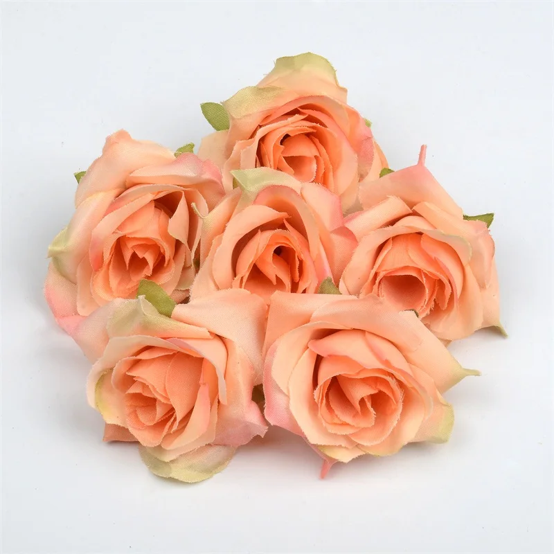 50 шт./лот, искусственный цветок, 4 см, Шелковая Роза, украшение для дома, свадьбы, вечеринки, сделай сам, венок, скрапбук, искусственный цветок