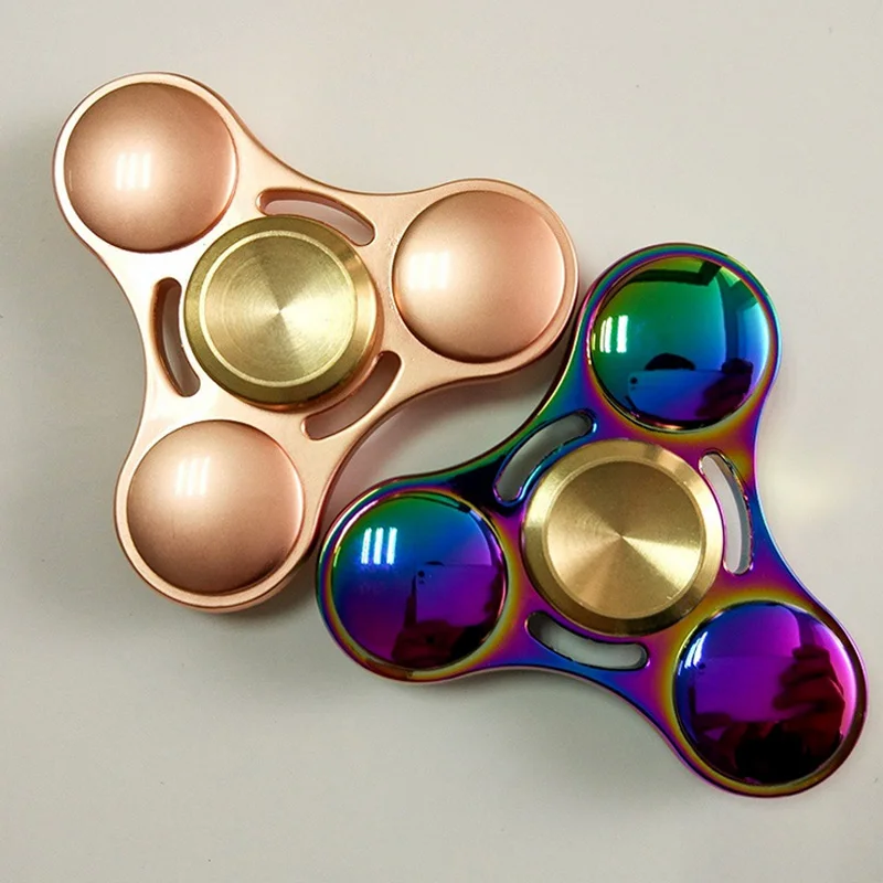 

New Arrival Spring Toy Hand Spinner Red Copper alloy Tri Fidget Spinner Anti Stress New Year Gift Toys Gift Man Finger Toys Tops