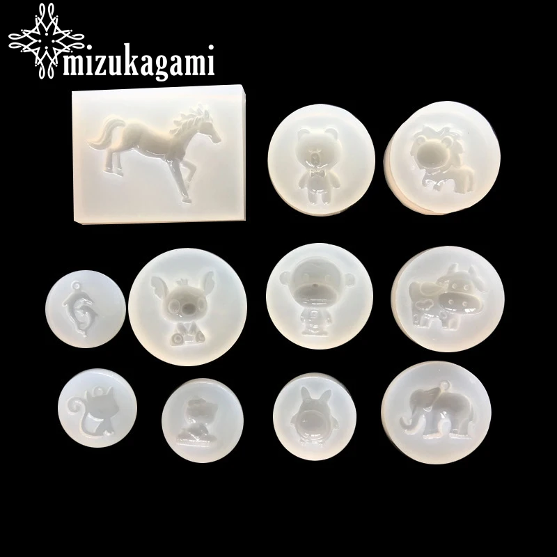 

1pcs UV Resin Jewelry Liquid Silicone Mold Bear/Lion/Cow Animals Resin Charms Molds For DIY Intersperse Decorate Making Jewelry