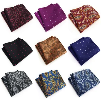 

Mens Floral Paisley Polka Dots Jacquard Pocket Square Wedding Party Handkerchief HZTIE0325