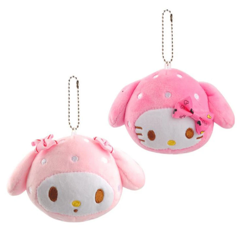 1 Pc Lovely Hello Kitty My Melody Plush Keychain Cartoon Animal Stuffed
