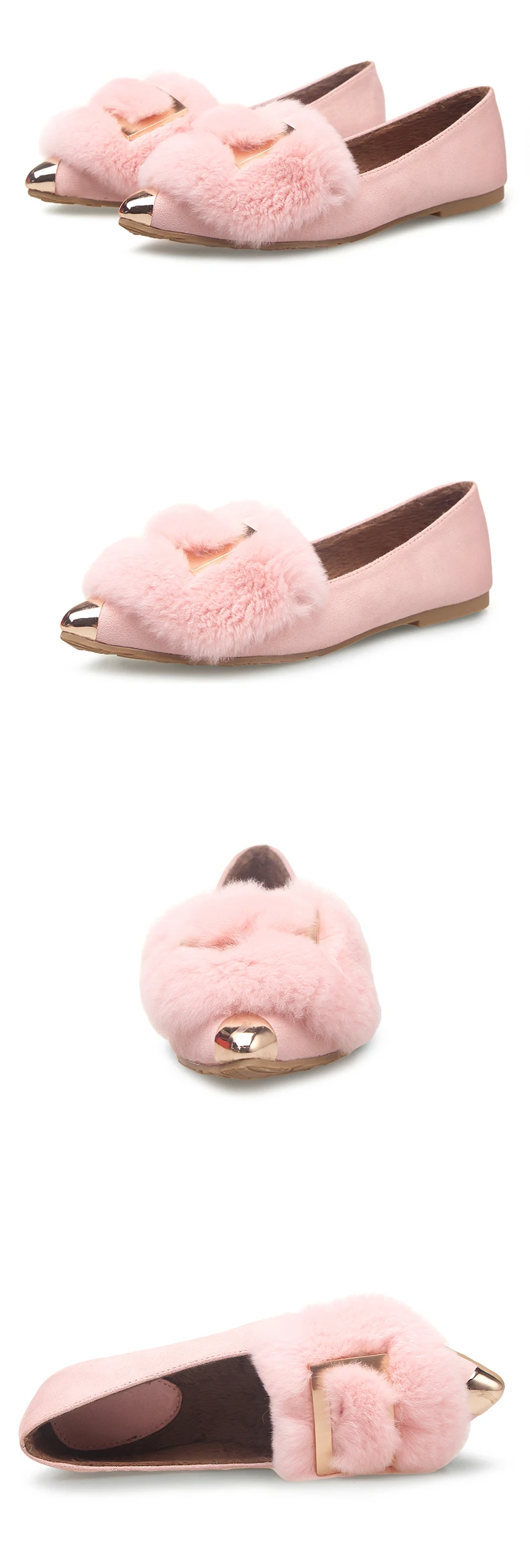 Toe de Paetês Luxo Strass Loafers Deslizamento