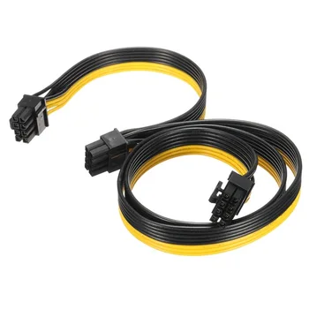 

200pcs 18AWG Video Graphics Card Power Cable 60+20CM 8pin Male to Dual 8pin(6+2) Male PCI-E Power Cable Splitter