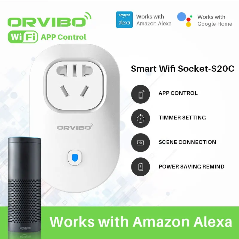 Orvibo S20C AU Wi-Fi розетка беспроводной пульт дистанционного управления работает с Alexa& Goolge умный дом автоматизация Поддержка iOS Android