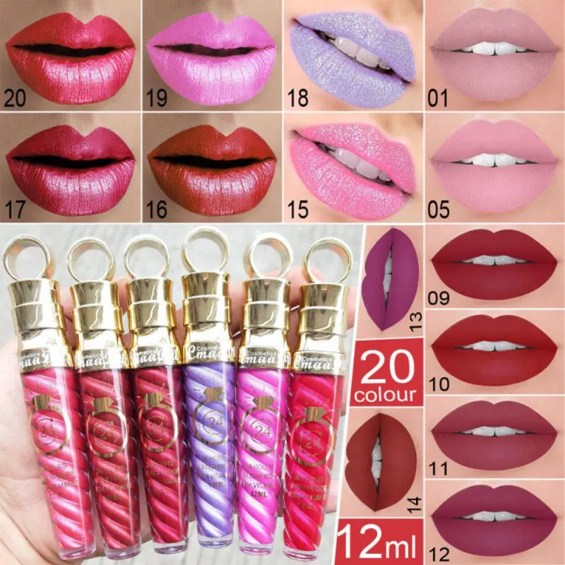 

20 Colors Long-Lasting Nutritious Lipstick High-capacity Matte Matte Lip Gloss Women Lip Make Up Cosmetics Big Lip Gloss