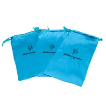 Заказной Логотип Печатный полиэстер серебряный атласный чехол шнурок мешок для волос упаковка наращивание волос упаковка сумки белый черный розовый красный