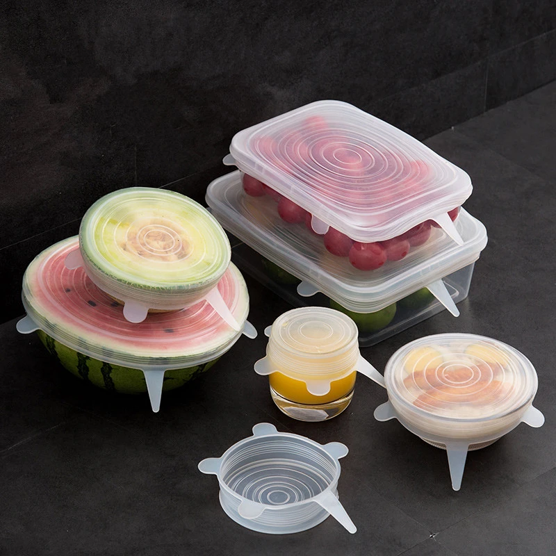 Silicone Couvercles Durable Réutilisable Aliments sauver Housse Chaleur Résistant s'adapte à toutes les tailles 6pc Silicone Couvercles Durable Réutilisable Aliments sauver Housse Chaleur Résistant s'adapte à toutes les tailles 6pc