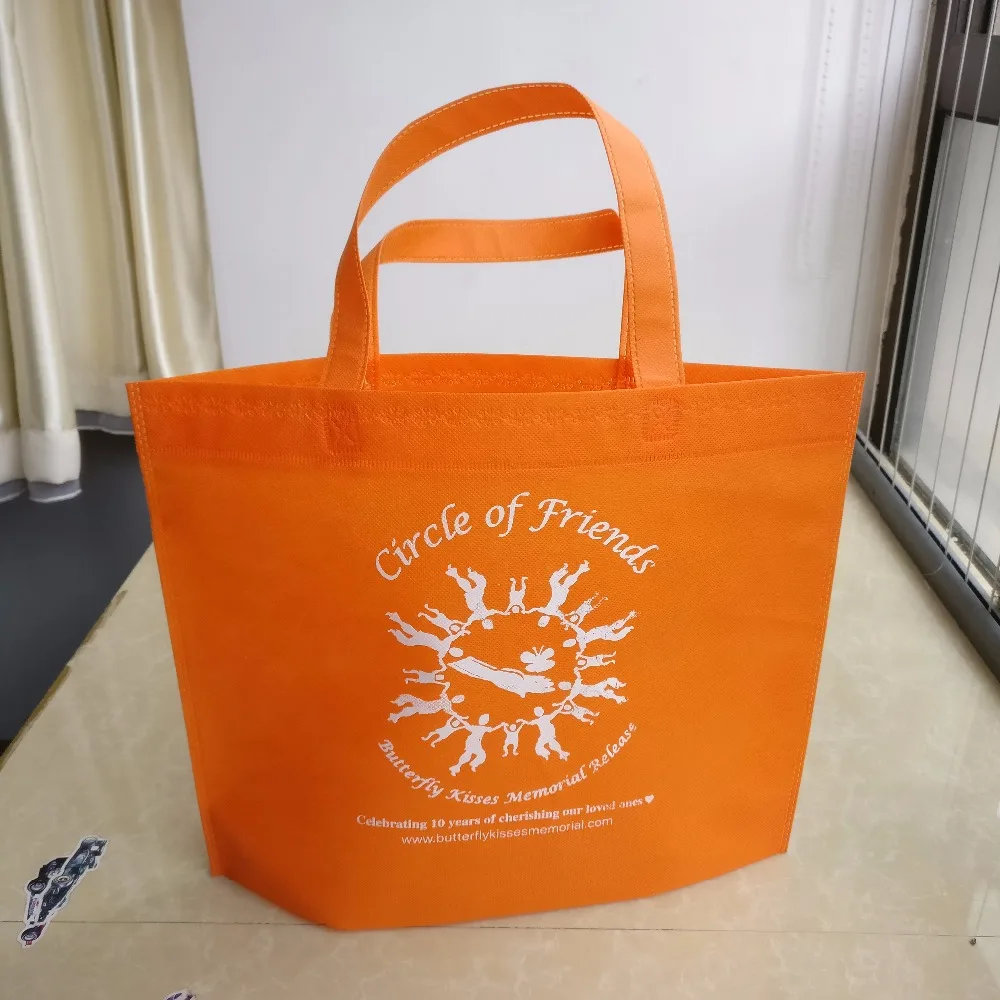 wholesales 500pcs/lot custom reusable non woven shopping bags print your logo promotional fabric ...