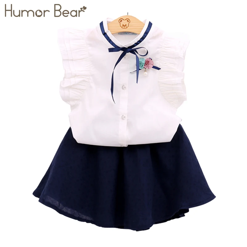 Humor bear/Одежда для девочек; коллекция года; брендовые комплекты одежды для девочек; детская одежда ручной работы с цветочным узором; детская одежда; топы для девочек+ юбка