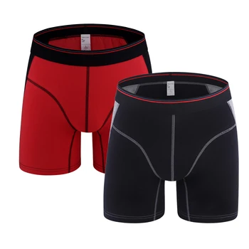

2Pcs/lot Men Boxers Long Underwear Cotton Man Boxershorts Breathable Solid Boxers Underwear boxer