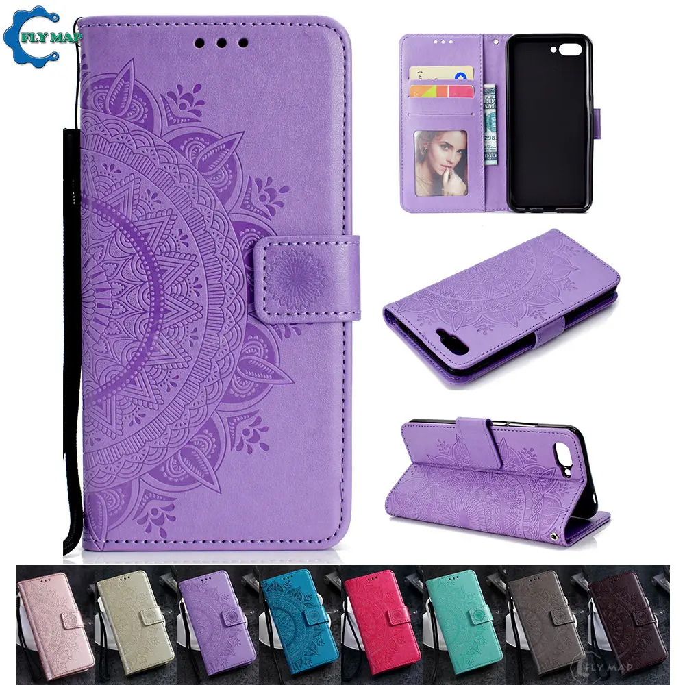 Flip Wallet Case for Huawei Honor 10 COL-L29 Floral Leather Silicone Phone Cover Coque Capa for Honor10 COL L29 Maya Retro Bag