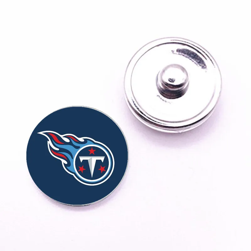 

Football Sports Team 18mm Round Glass Tennessee Snap Button Charms Fit DIY Snap Button Bracelet & Necklace & Earrings Jewelry