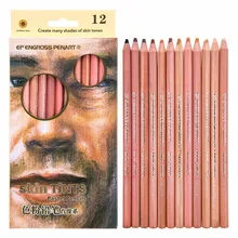 12 cores pastel macio lápis de pele profissional matiz pastel colorido lápis para desenho escola lápis lápis papelaria