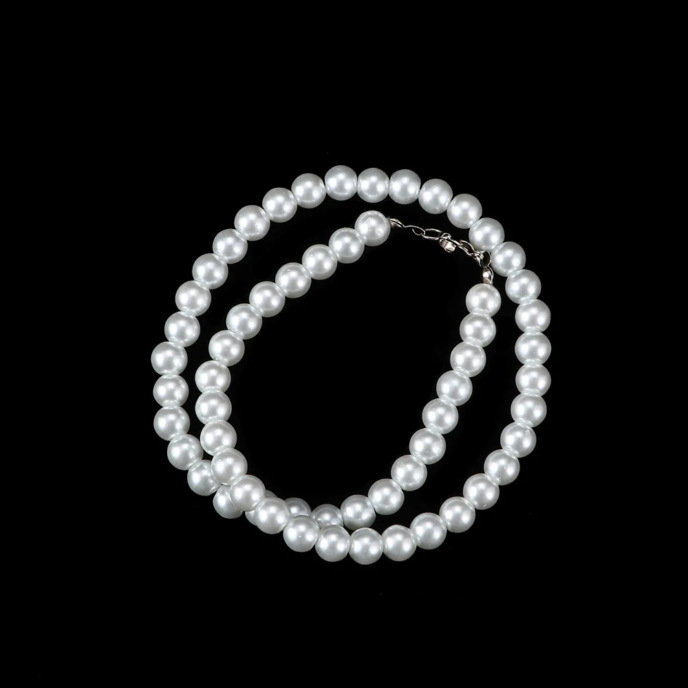 1 Piece Artificial Pearl Necklace 7 8mm Beaded Necklaces for Women
