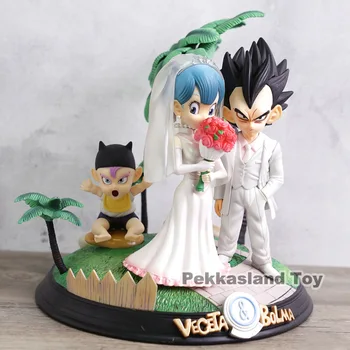 

Anime Dragon Ball Z Vegeta & Bulma Baby Trunks Wedding Day Vegeta Family Figure Model Toys 22cm