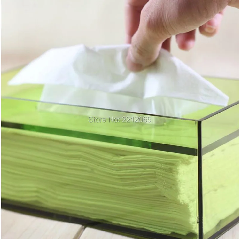 green acrylic tissue holders